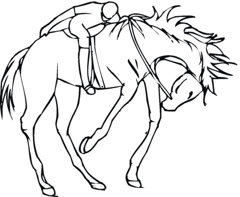 480x395 Jockey On A Horse Coloring Page Free Printable Coloring Pages