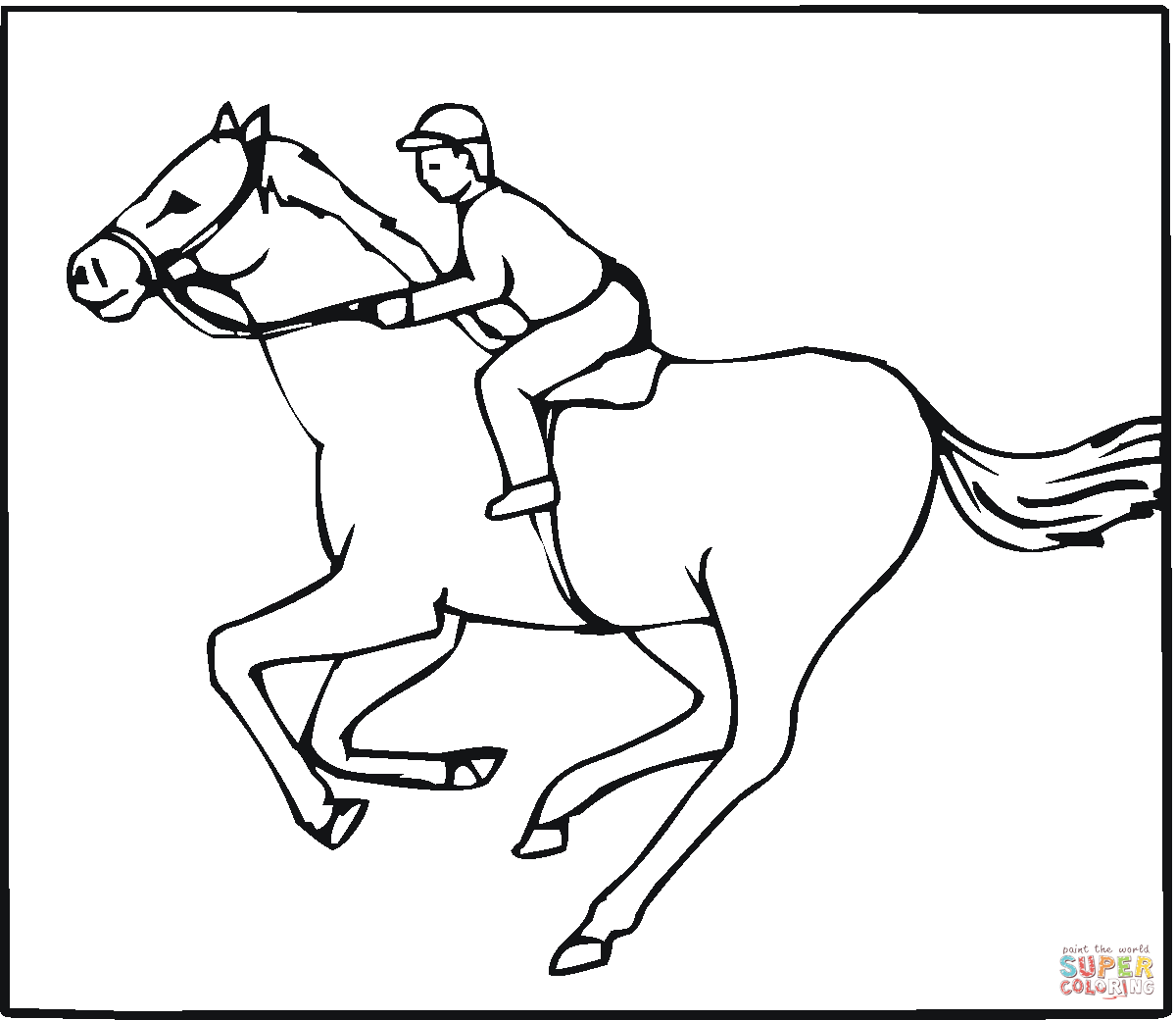 1200x1040 Jockey On Horse Coloring Page Free Printable Coloring Pages