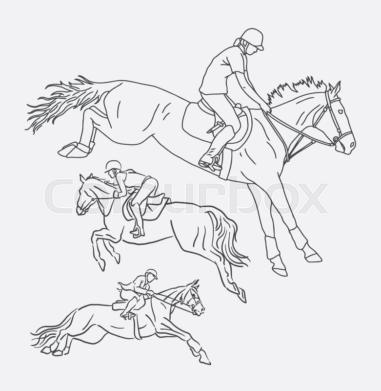 781x800 Jockey Riding Horse Sport Sketch. Good Use For Symbol, Logo, Web