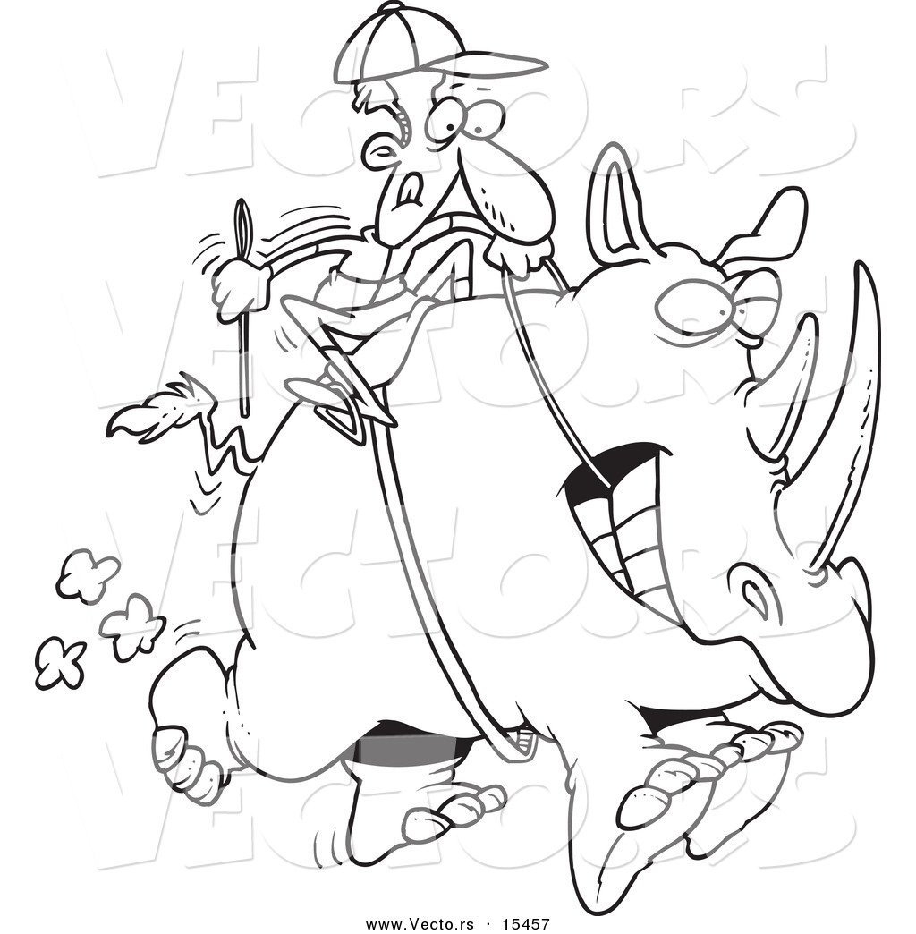 1024x1044 Vector Of A Cartoon Jockey Riding A Rhino