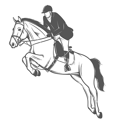380x400 Equestrian Sport Jockey On A Jumping Horse On Vectorstock Eddie