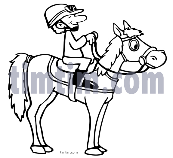 575x526 Free Drawing Of A Race Jockey Bw From The Category Farm Animals