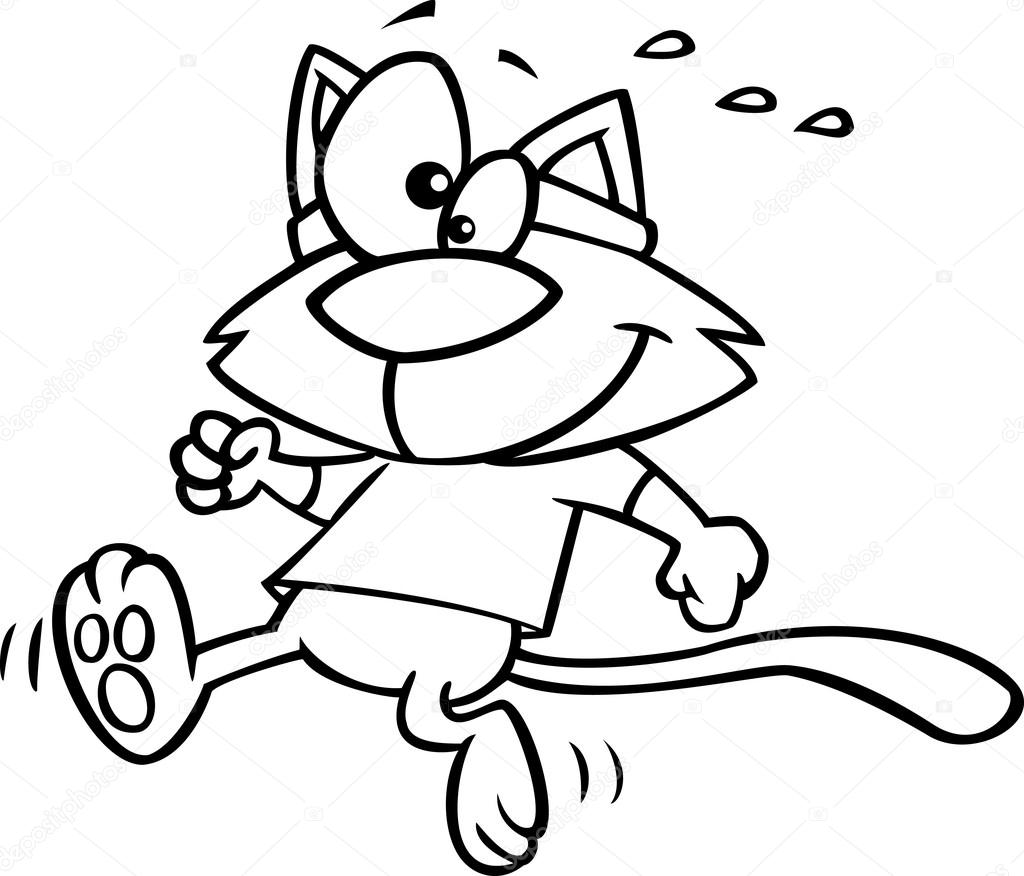 1024x876 Vector Of A Cartoon Jogger Cat