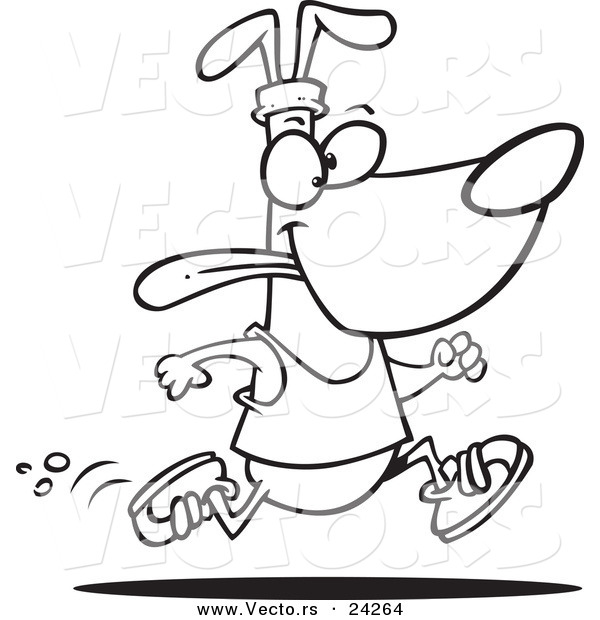600x620 Vector Of A Cartoon Dog Jogging