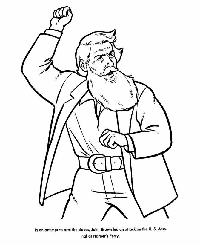670x820 Usa Printables John Brown Coloring Pages