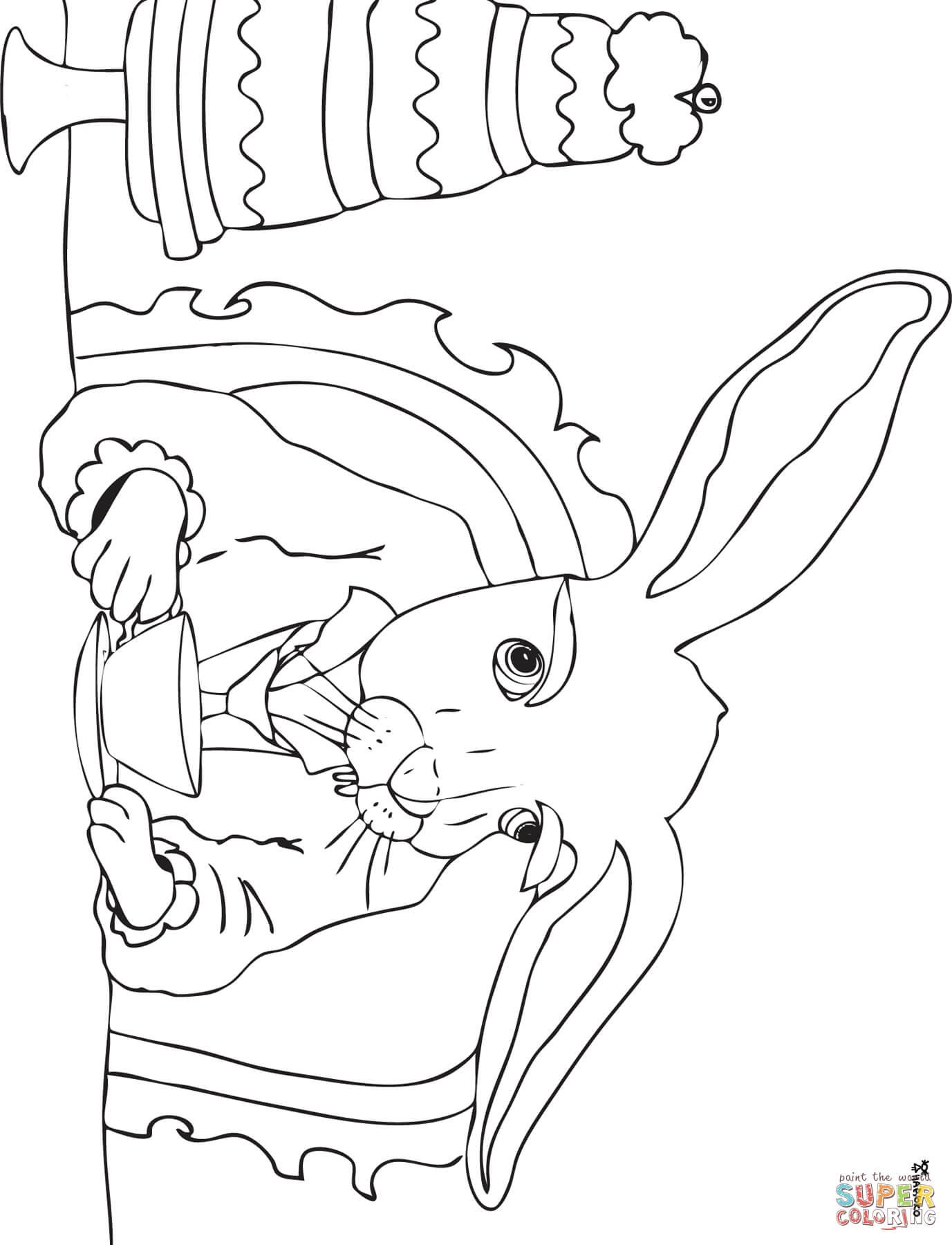 1377x1800 Mad Hatter Tea Party Coloring Page Free Printable Coloring Pages