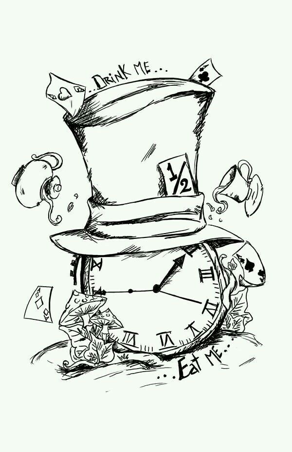 600x927 Reloj8 Dibujo Tattoo, Alice And Drawings