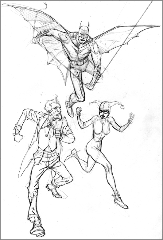 531x780 Kevin Nowlan Batman, Joker Amp Harley Commission