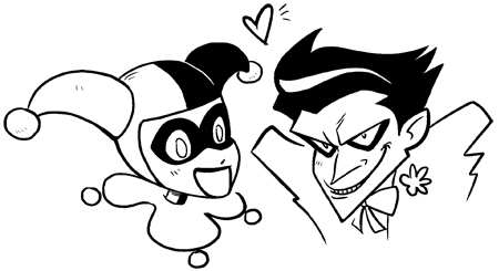 450x245 Harley And Joker Doodle By Valval