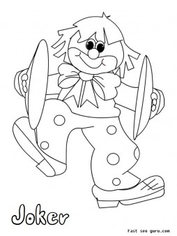 254x338 Printable Circus Joker Coloring Pages