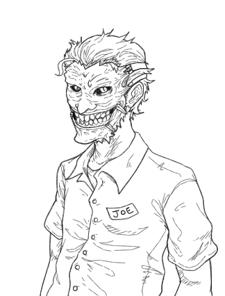 324x426 Joker's Garage (Line Art) By B Dangerous