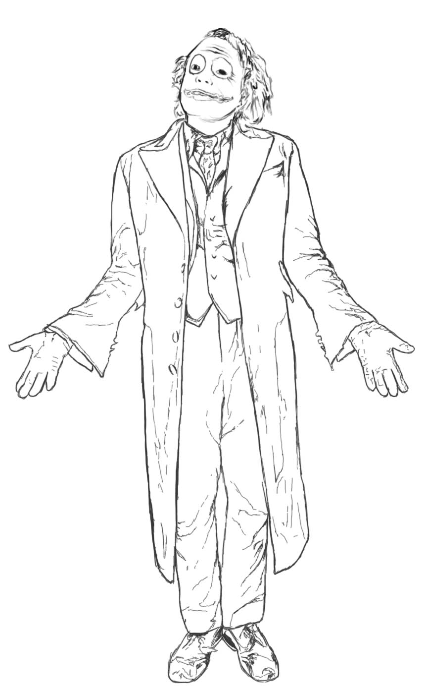 Joker Line Drawing at GetDrawings | Free download