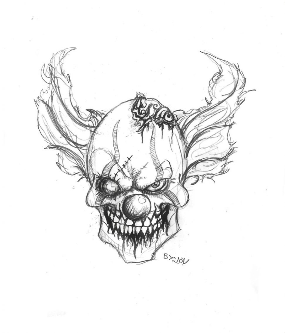 970x1131 Coloring Pages Drawings Of Clowns My Insane Drawing A Evil