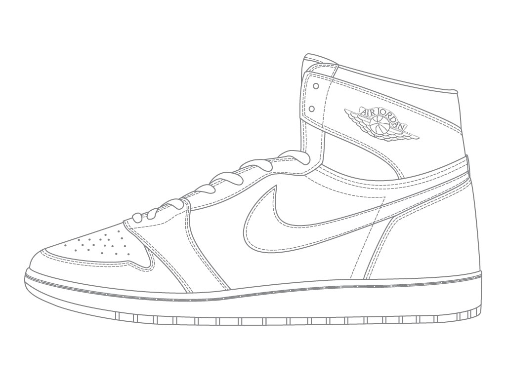 1024x768 Nike Jordans Shoes Drawings Cliparts