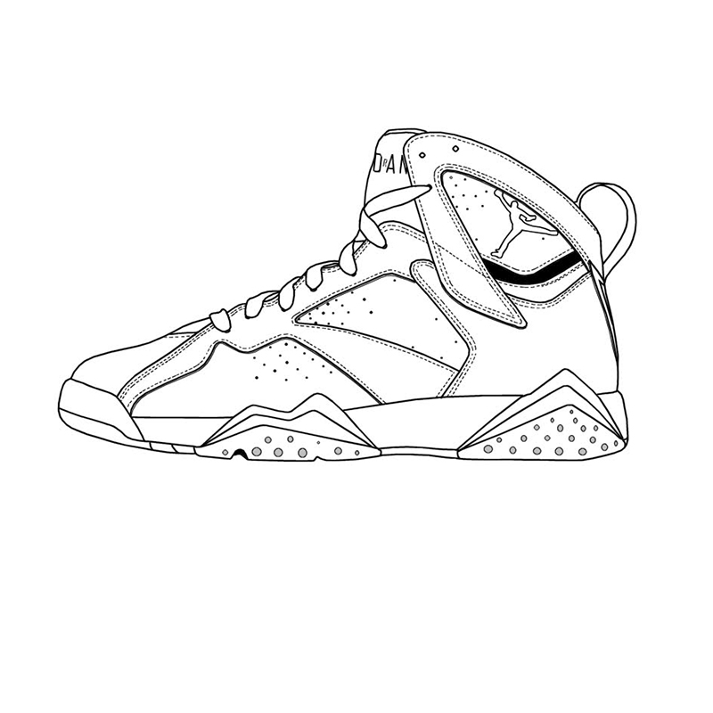 Jordan 7 Drawing at GetDrawings | Free download