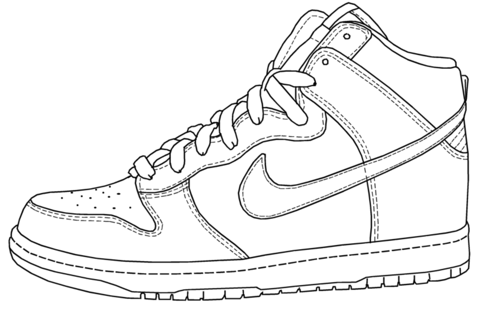1600x1014 Nike Basketball Shoes Drawing
