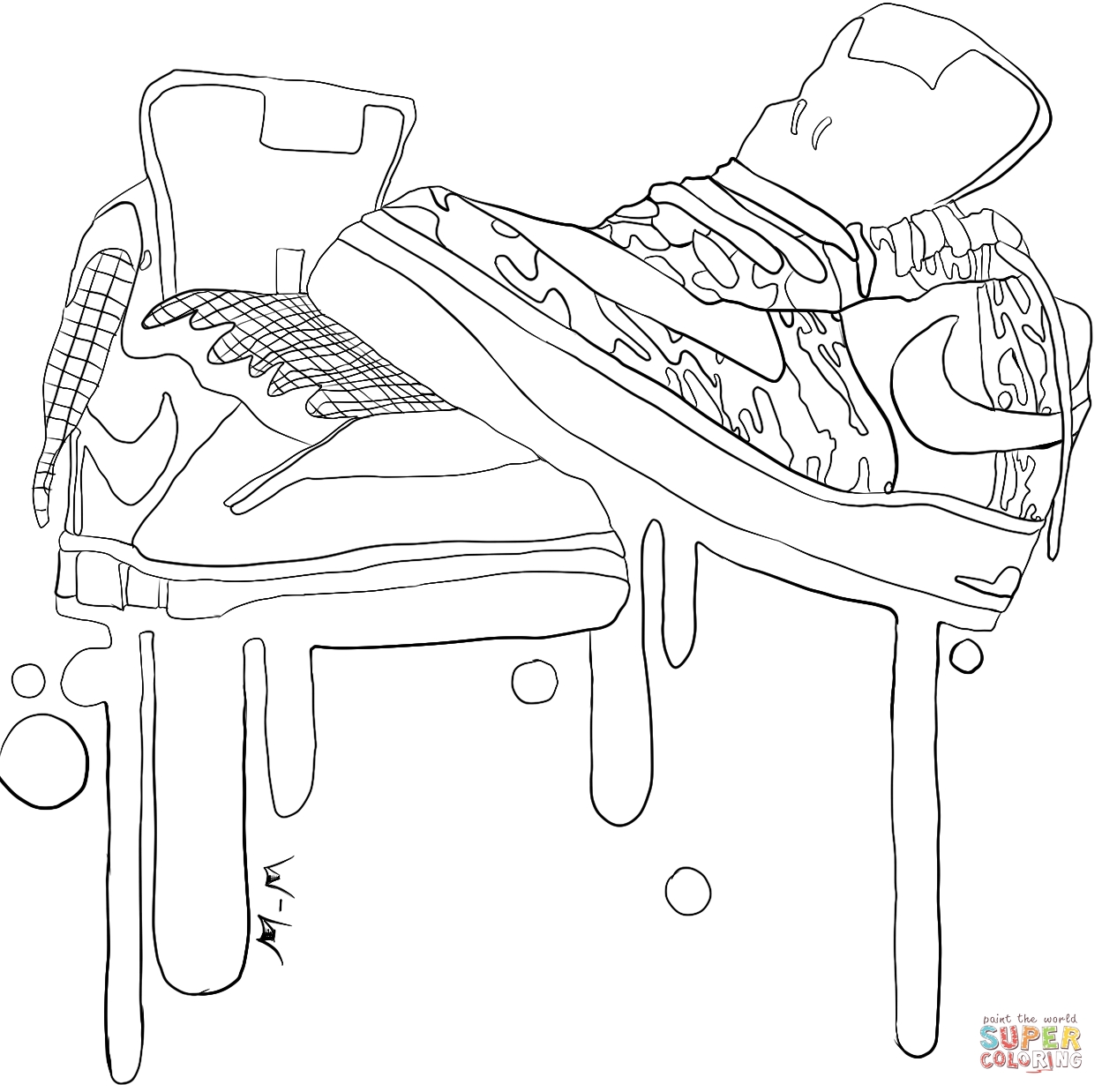 1249x1238 Jordan Shoes Coloring Pages Ivector.co