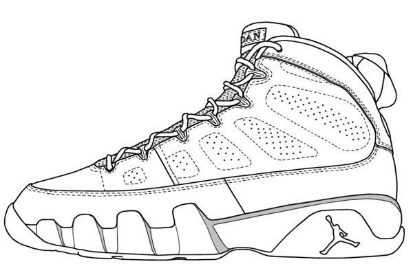 600x400 Jordan Sneakers Coloring Pictures Coloring Page For Kids