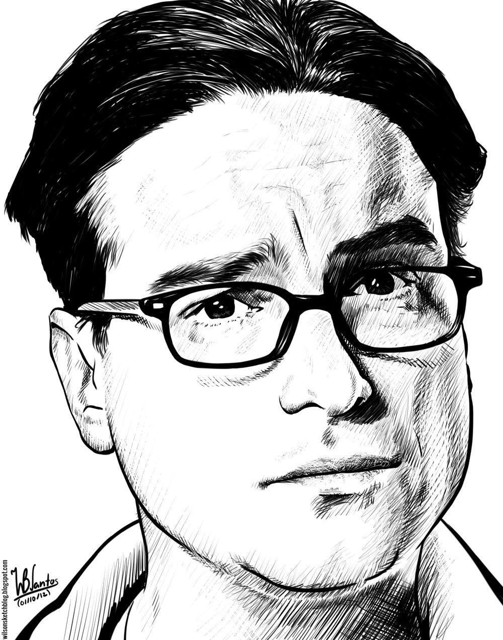 1000x1271 Johnny Galecki (Ink Drawing)
