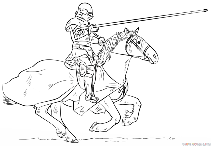 828x575 How To Draw A Knight On Horse Step By Step. Drawing Tutorials