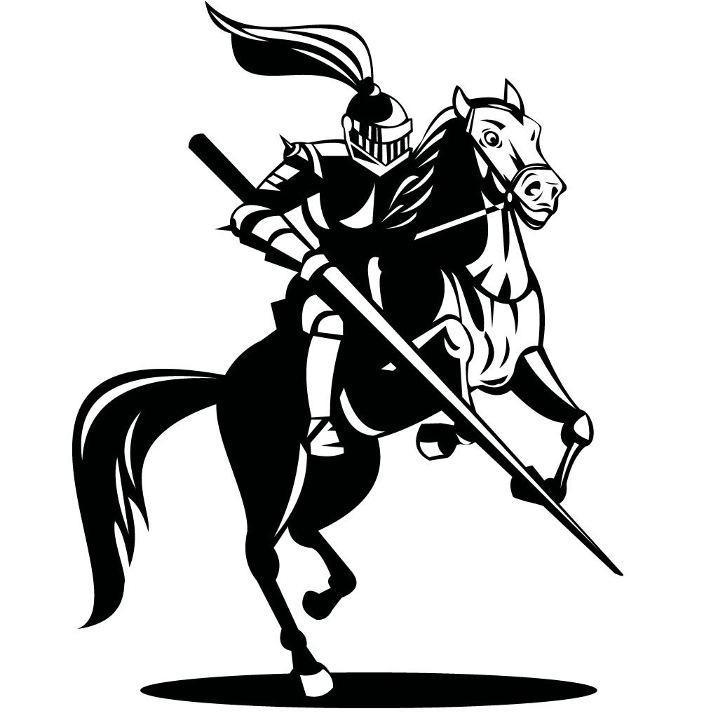 1024x1024 Knight On Horse Jousting Wall Sticker