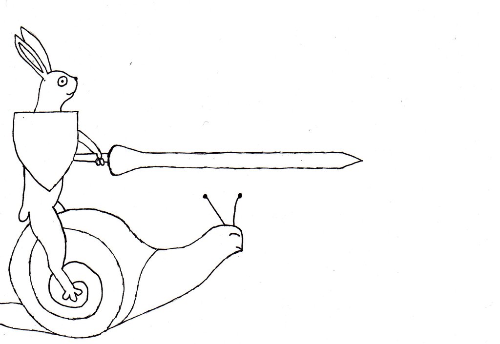 1024x705 Snail Jousting Rabbit By Kristin Alarsdottir