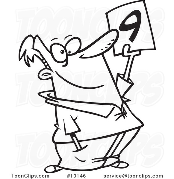 581x600 Cartoon Black And White Line Drawing Of A Rating Judge