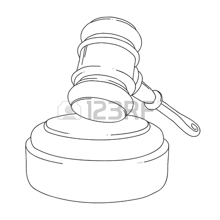 450x450 Auction Hammer. Judge Gavel Isolated On White Background