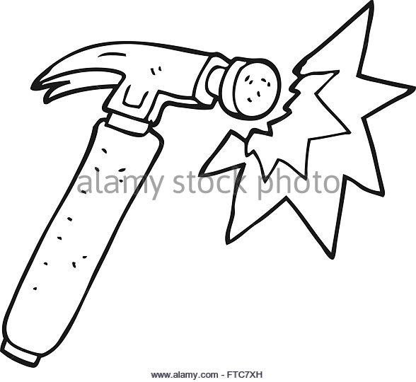 588x540 Cartoon Hammer Black And White Stock Photos Amp Images