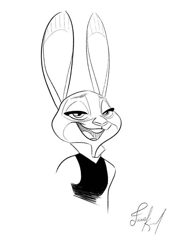600x815 Judy Hopps Ink Portrait By Fluttershythekind