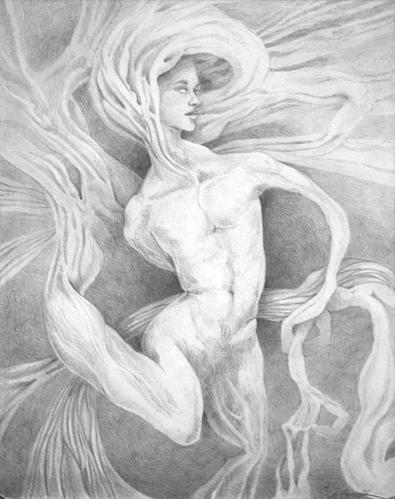 395x499 Somnambulant Drawing By Juliet Silveira