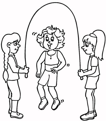 421x480 Children Jump Rope Coloring Page Free Printable Coloring Pages