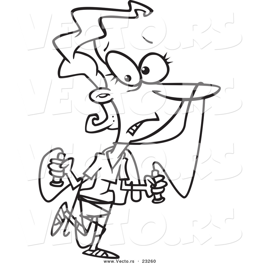 1024x1044 Cartoon Vector Of Cartoon Woman Tangled In Jump Rope