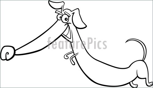 500x288 Pets Cartoon Happy Dachshund Dog For Coloring