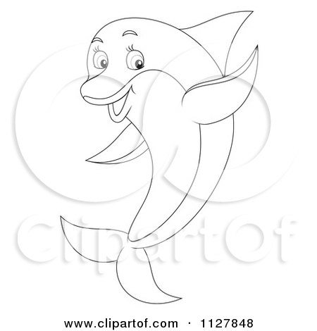 450x470 Cartoon Of A Blue Cute Dolphin Jumping And Waving