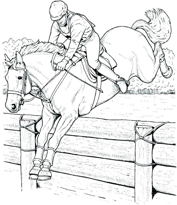 618x716 Coloring Pages Of A Horse Jumping Horse Race Horse Coloring Pages