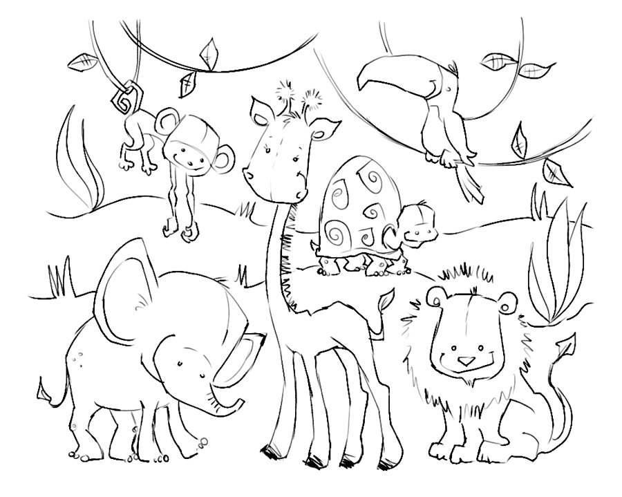 900x719 Drawn Animal Jungle Animal