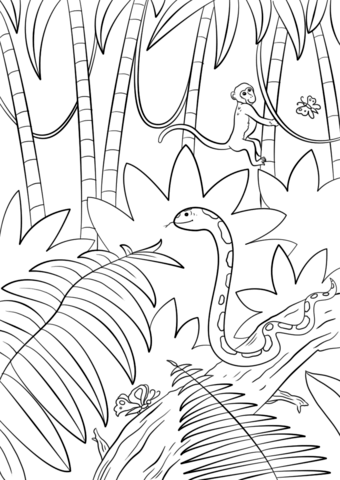 340x480 Jungle Scene Coloring Page Free Printable Coloring Pages