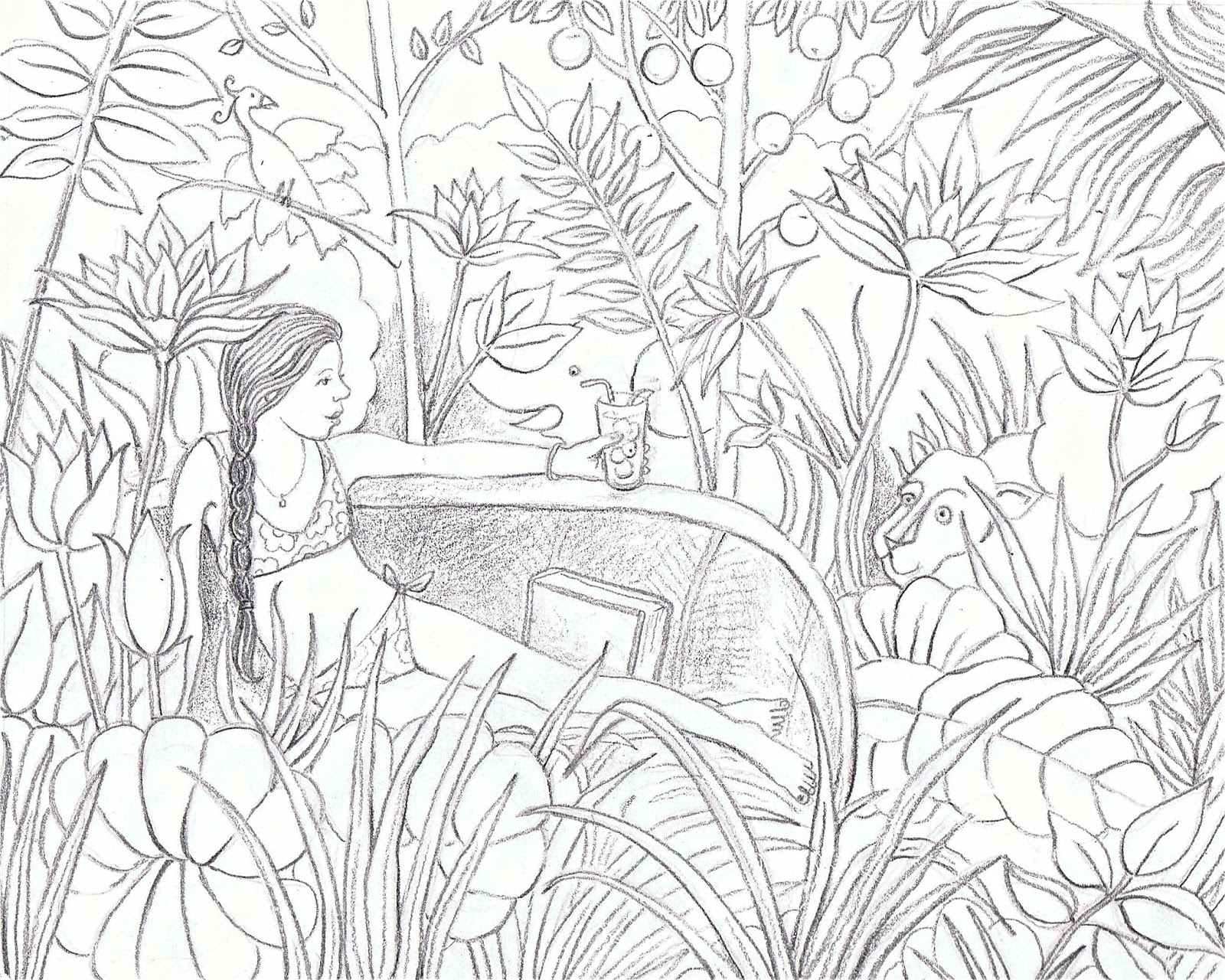1600x1280 Just Pencil On Paper Jungle Dream