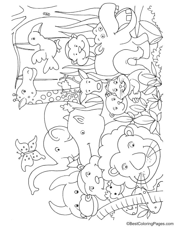 612x792 Jungle Animals For Kids Coloring Page Download Free Jungle