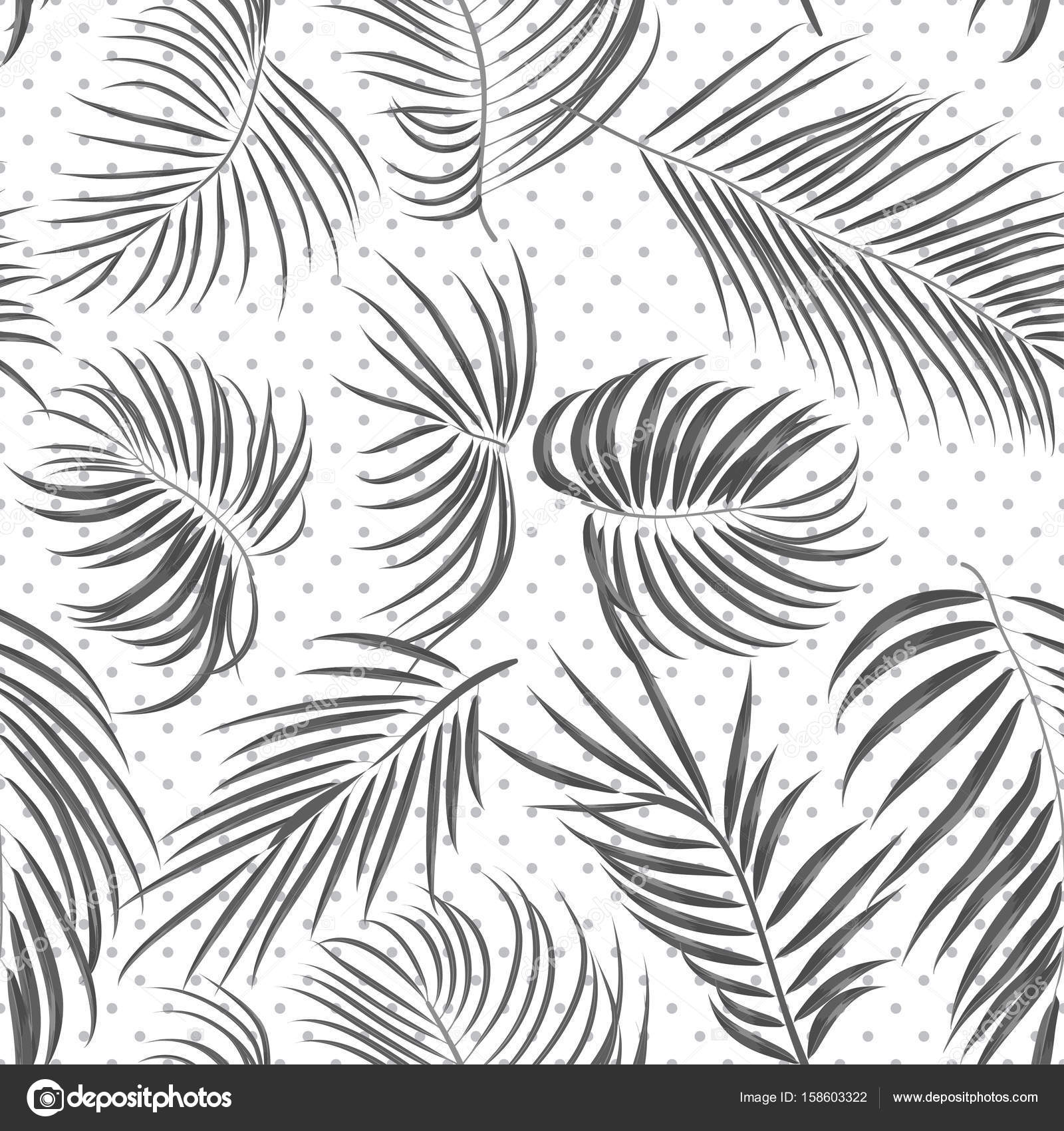 1600x1700 Seamless Hand Drawn Tropical Pattern With Areca Leaves, Jungle