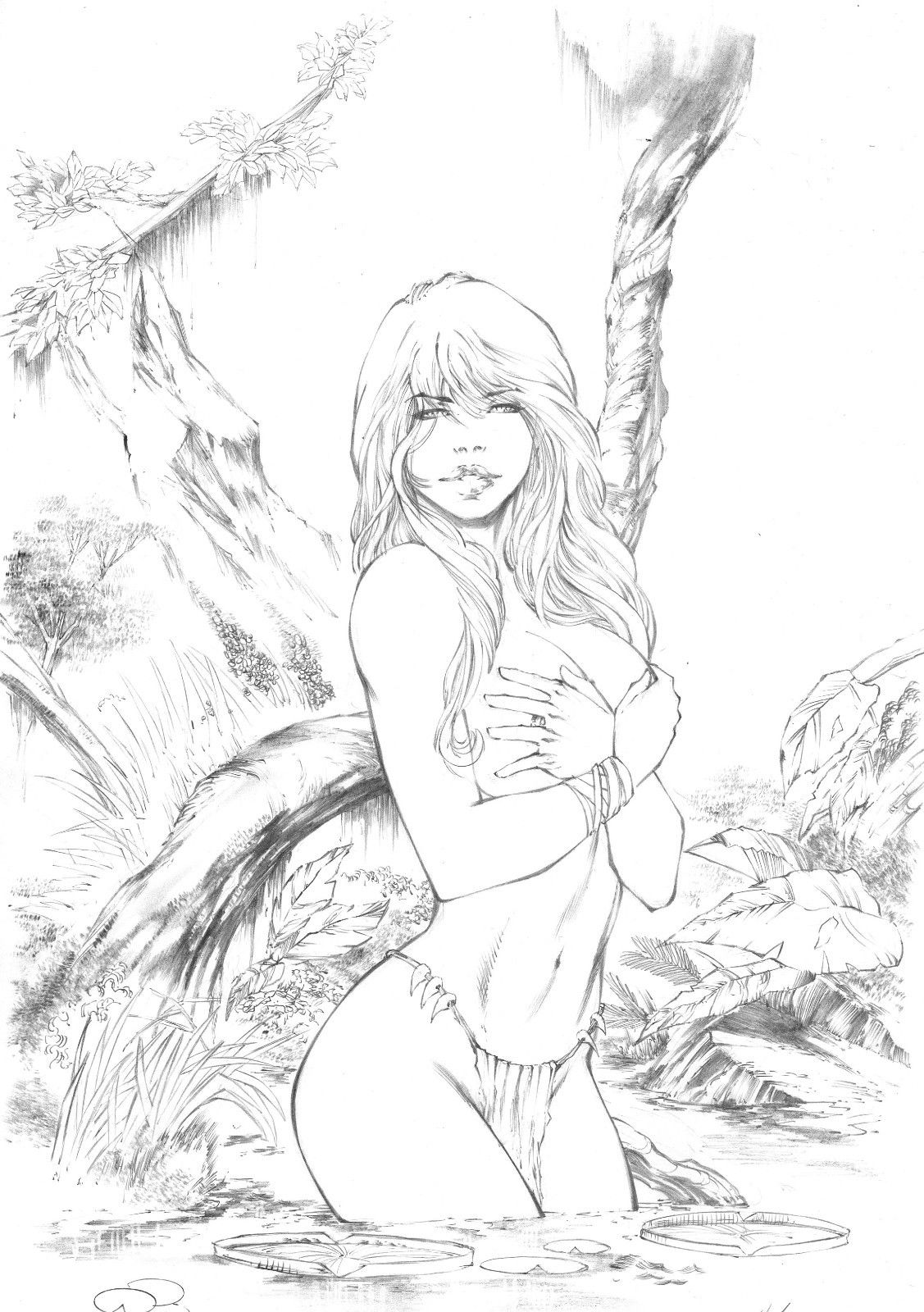 1127x1600 Jungle Girl By Ednardo Shanna Jungle Girl Pencil