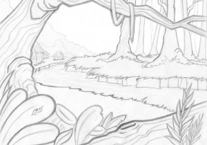 300x210 Jungle Landscape Drawing