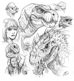 250x274 Art Bryce Dallas Howard Chris Pratt Jurassic Park Sketches T Rex