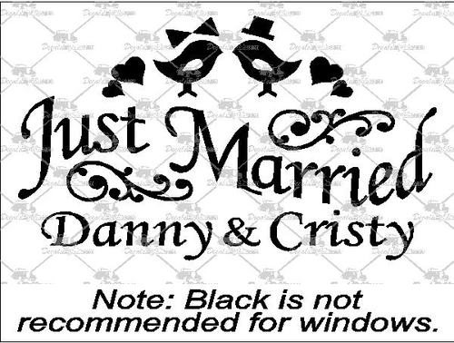 500x378 Best Prices On Just Married Bird Couple Decals And Stickers