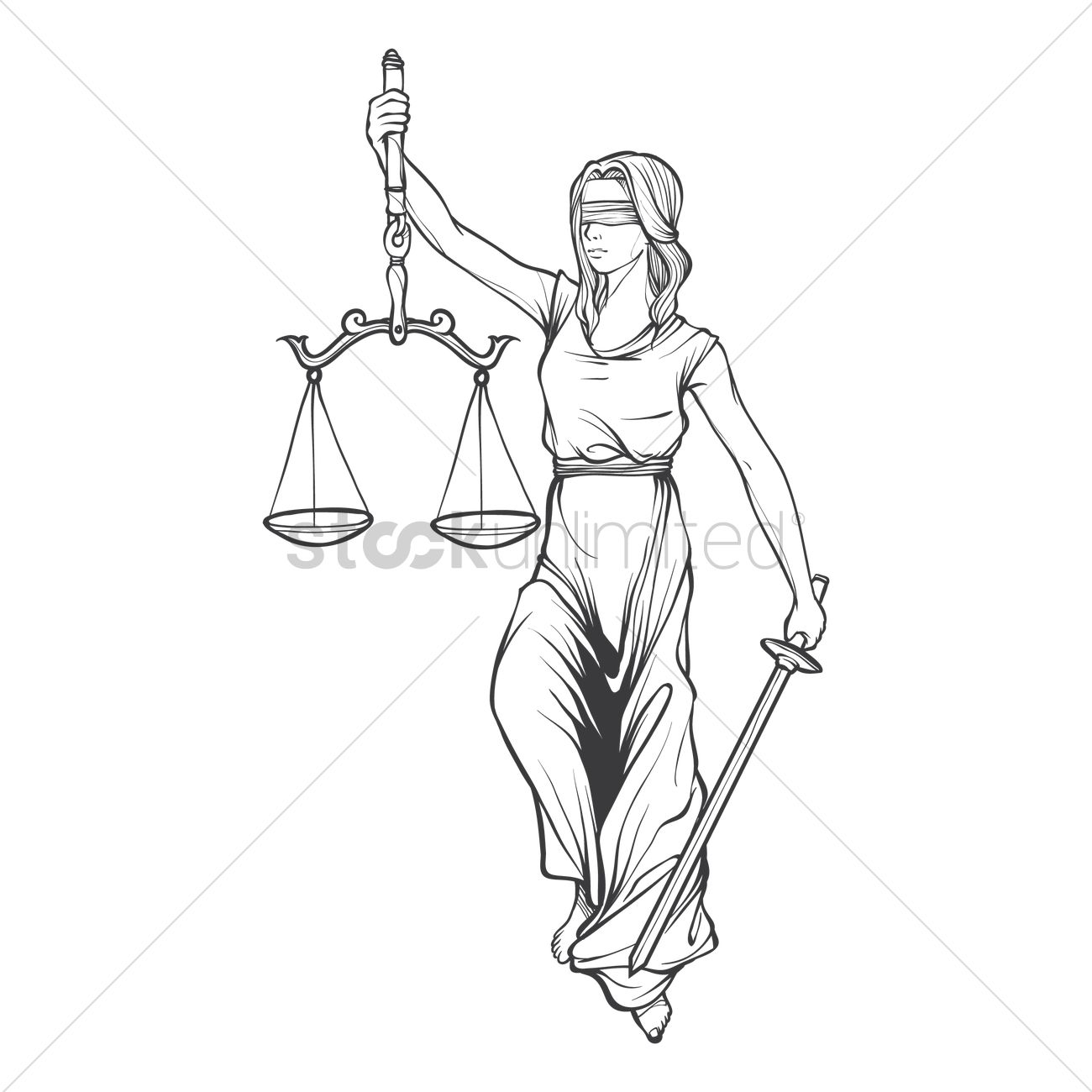 1300x1300 Lady Justice Statue Vector Image