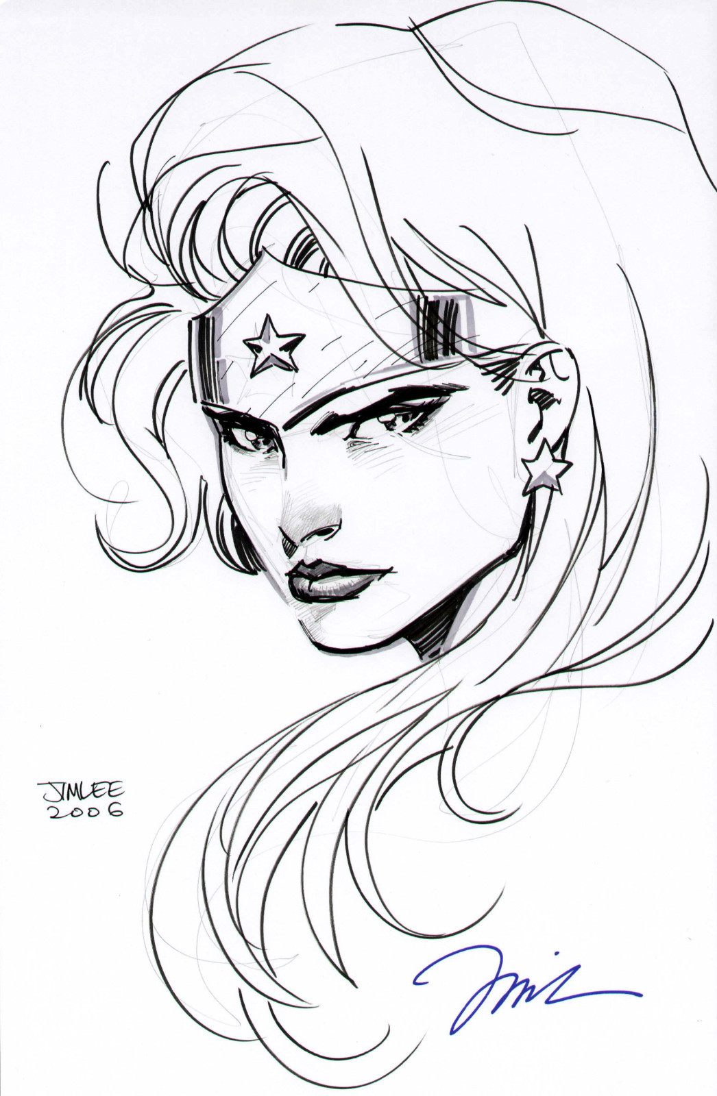 1046x1600 Jim Lee Wonder Woman Head Drawing Justice League Dc Comics Sexy