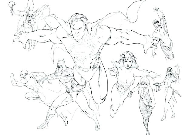 600x445 Justice League Coloring Page Synthesis.site