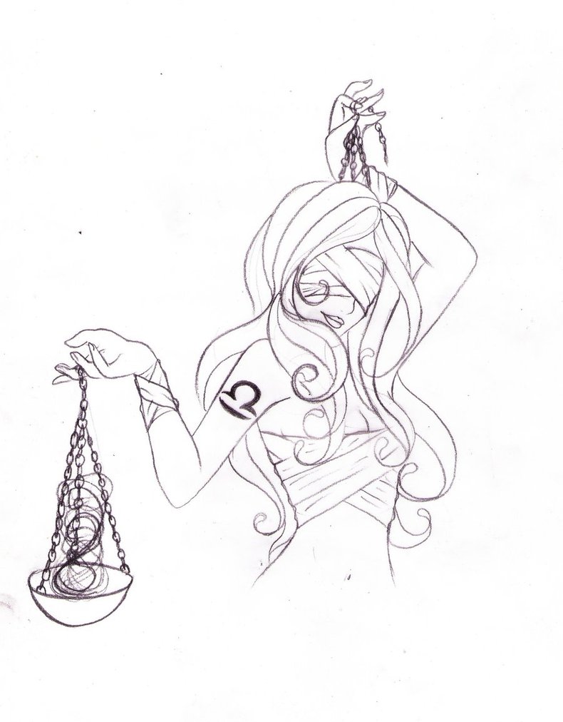 790x1012 Libra Lady With Scales Justice Tattoo Design