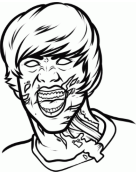 462x600 How To Draw Justin Bieber Zombie